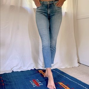 MOTHER Denim Lightwash Skinny kick flare jeans